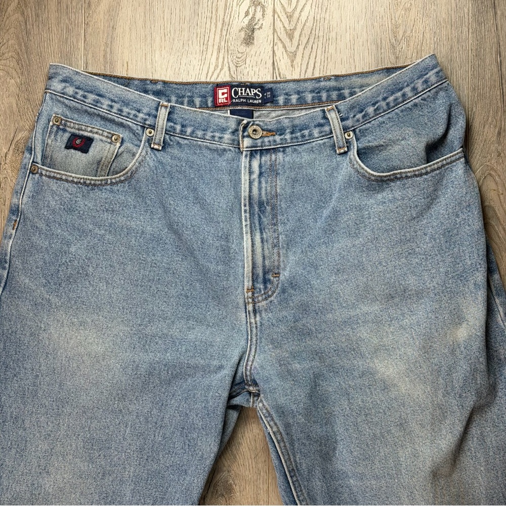 Vintage 90’s Chaps Ralph Lauren Jeans Mens 38x32 Relaxed Straight Denim Y2K Blue - Picture 3 of 13